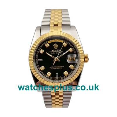 High Quality 36 MM Rolex Day-Date 118238 Replica Watches With Black Dials For Sale