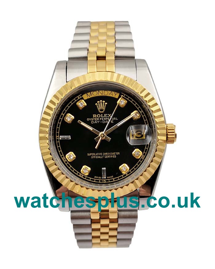 High Quality 36 MM Rolex Day-Date 118238 Replica Watches With Black Dials For Sale