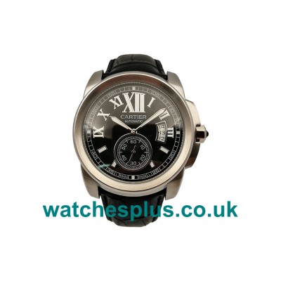 UK High Quality Cartier Calibre De Cartier W7100041 Replica Watches With Black Dials For Sale