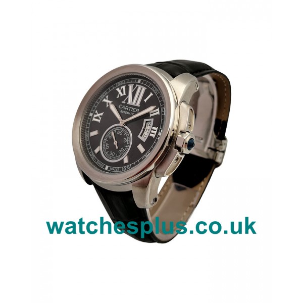 UK High Quality Cartier Calibre De Cartier W7100041 Replica Watches With Black Dials For Sale