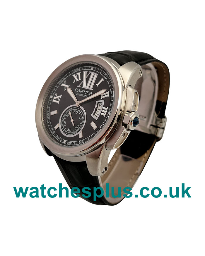 UK High Quality Cartier Calibre De Cartier W7100041 Replica Watches With Black Dials For Sale