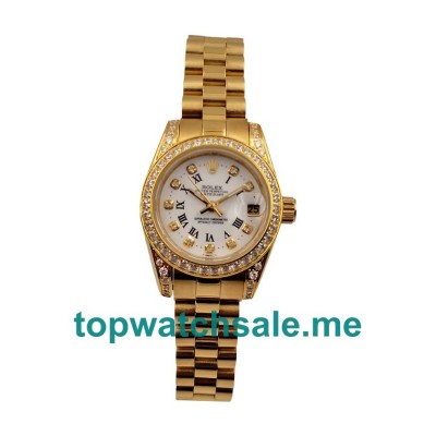 Best Quality Rolex Lady-Datejust 179138 Replica Watches With White Dials For Sale