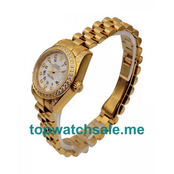 Best Quality Rolex Lady-Datejust 179138 Replica Watches With White Dials For Sale