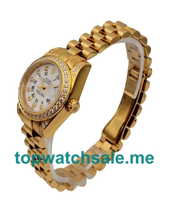 Best Quality Rolex Lady-Datejust 179138 Replica Watches With White Dials For Sale