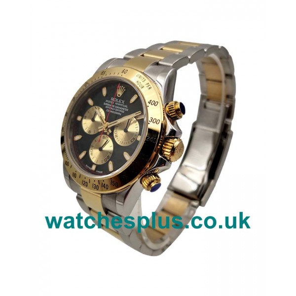 UK Luxury Replica Rolex Cosmograph Daytona 116503 JF Stainless Steel & Yellow Gold Black & Champagne Dial Swiss Valjoux  7750