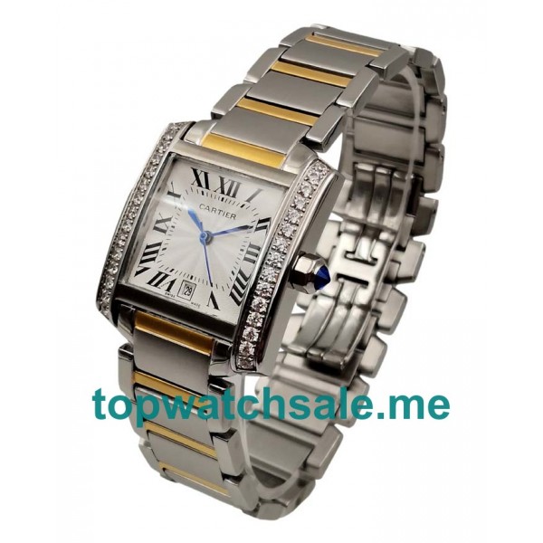 UK High Quality Fake Cartier Tank Francaise W2TA0003 With Silver Dials And Quartz Movement Online