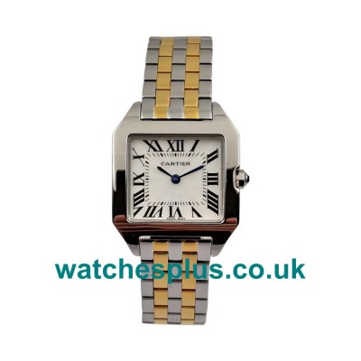 UK High End Cartier Santos W25066Z6 Replica Watches With White Dials For Men