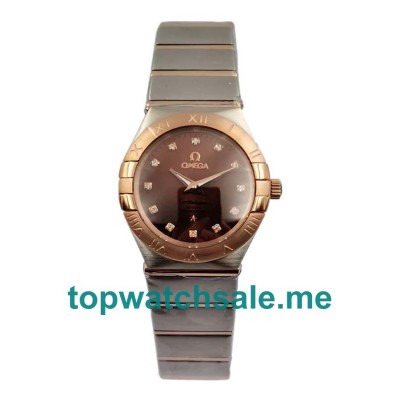 UK Best Quality Omega Constellation 131.20.28.60.63.001 Replica Watches With Brown Dials For Women