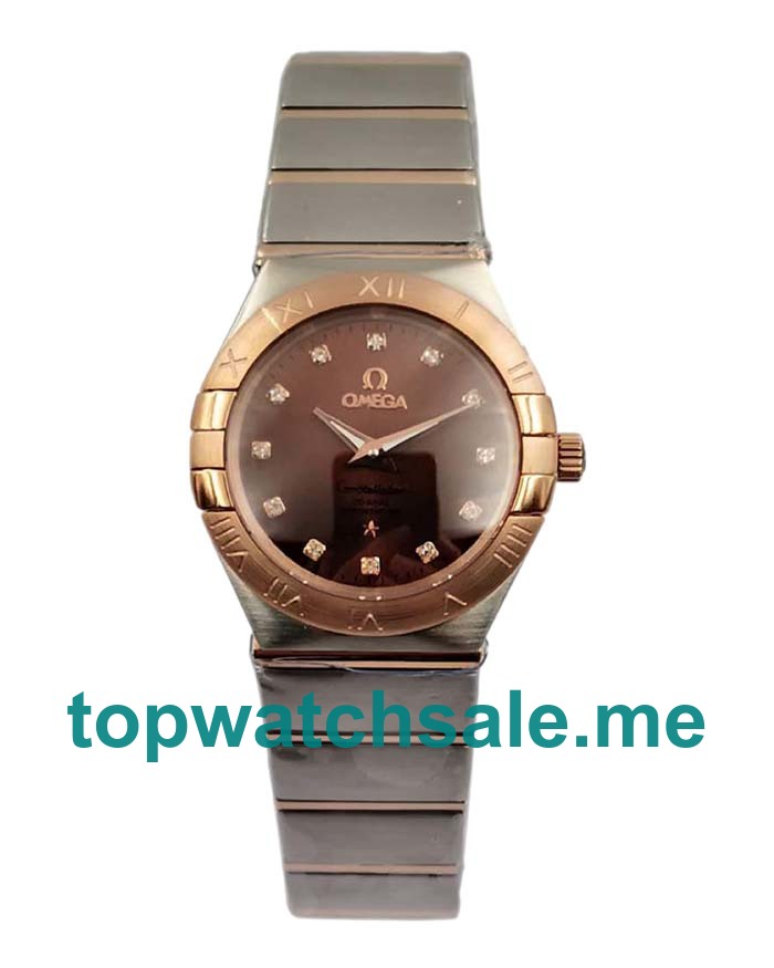 UK Best Quality Omega Constellation 131.20.28.60.63.001 Replica Watches With Brown Dials For Women