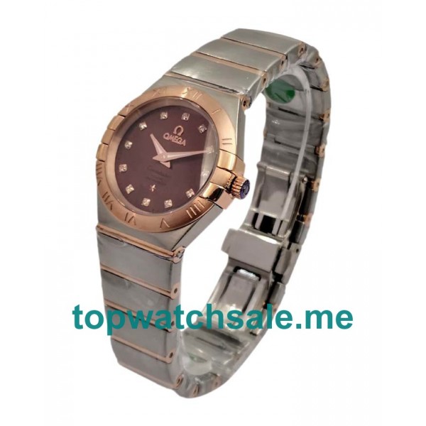 UK Best Quality Omega Constellation 131.20.28.60.63.001 Replica Watches With Brown Dials For Women