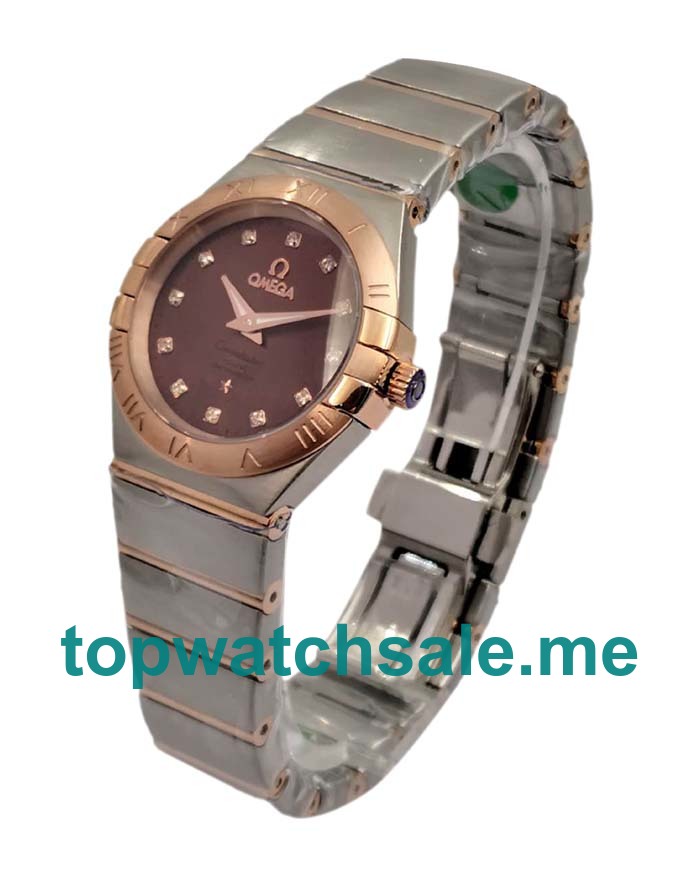 UK Best Quality Omega Constellation 131.20.28.60.63.001 Replica Watches With Brown Dials For Women