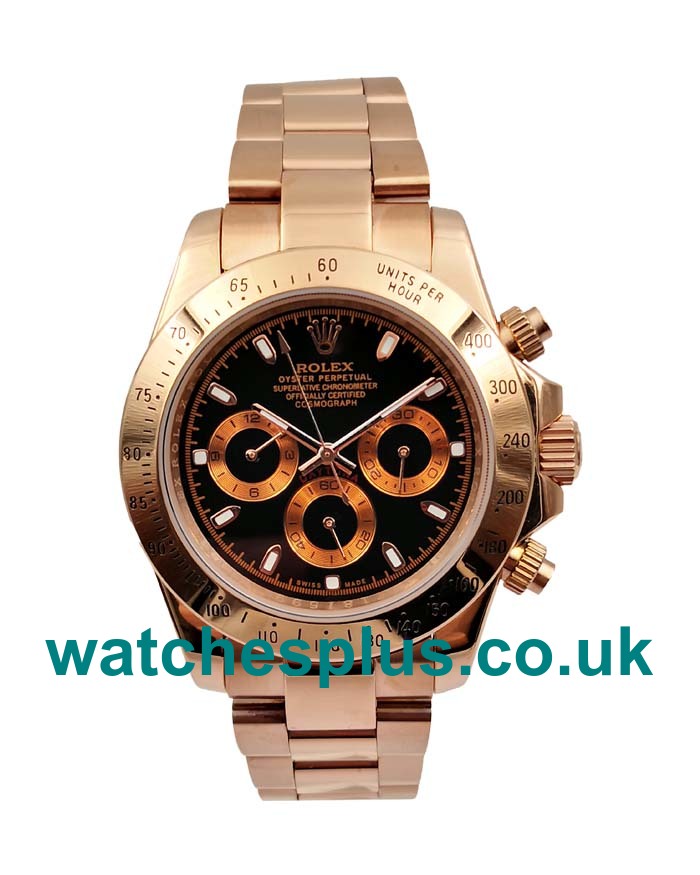 UK High Quality Rolex Daytona 116505 Replica Watches With Black Dials For Men