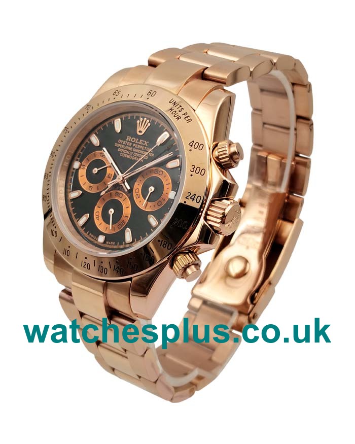 UK High Quality Rolex Daytona 116505 Replica Watches With Black Dials For Men