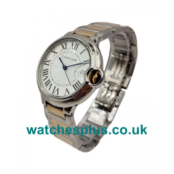 UK AAA Quality Cartier Ballon Bleu W69009Z3 Replica Watches With Silver Dials For Sale