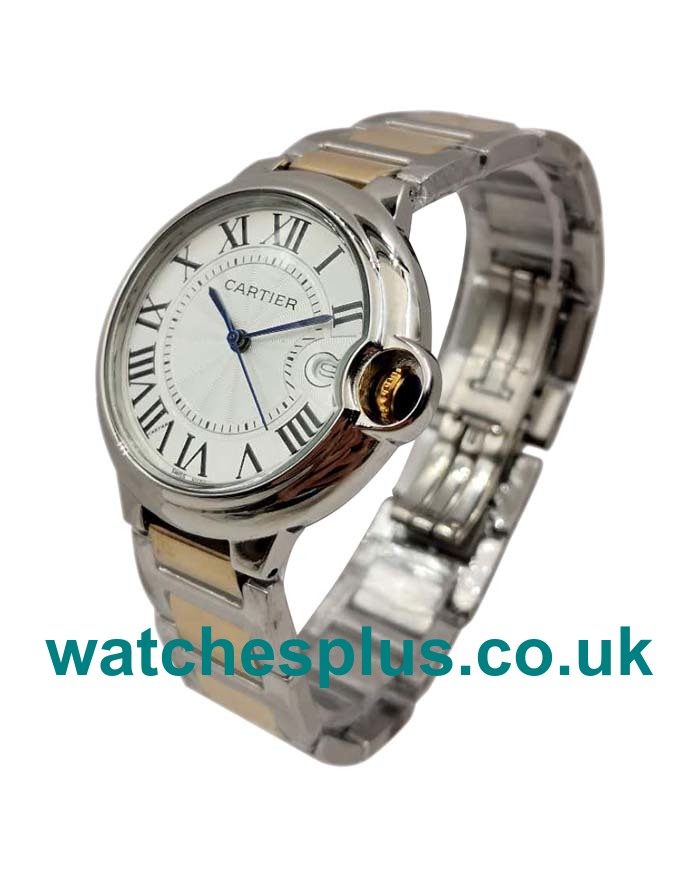 UK AAA Quality Cartier Ballon Bleu W69009Z3 Replica Watches With Silver Dials For Sale