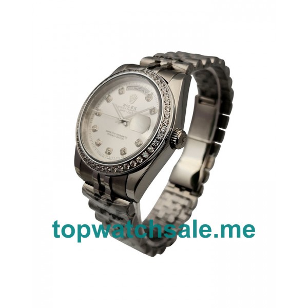 36 MM Best Quality Rolex Day-Date 18239 Replica Watches With White Dials For Sale