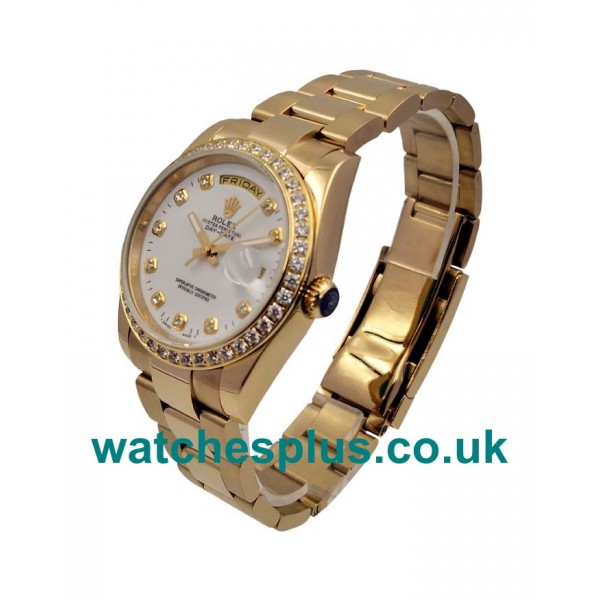 UK Perfect 1:1 Rolex Day-Date 18048 Replica Watches With White Dials For Sale