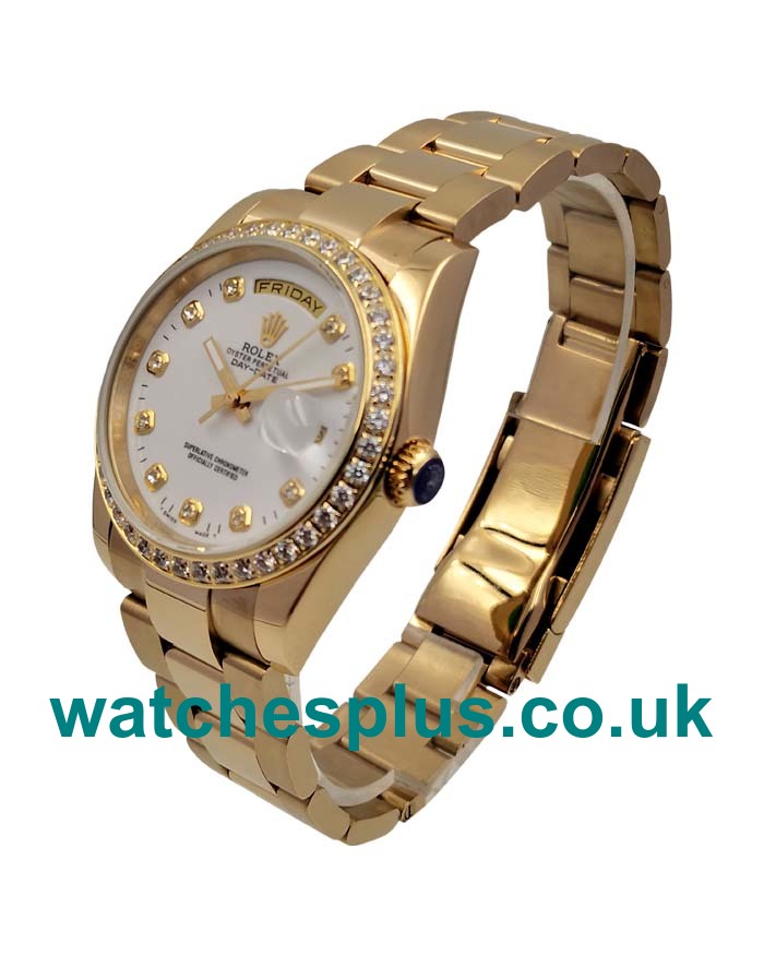 UK Perfect 1:1 Rolex Day-Date 18048 Replica Watches With White Dials For Sale