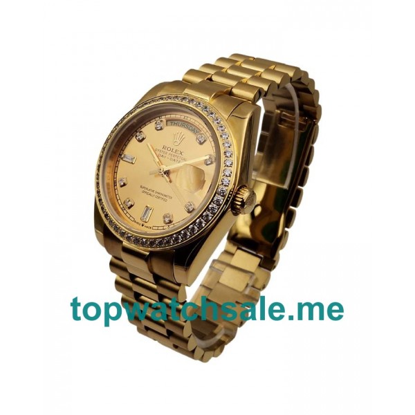 UK AAA Quality Rolex Day-Date 128348 Replica Watches With Champagne Dials For Sale