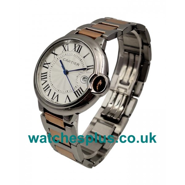 UK AAA Cartier Ballon Bleu W69009Z3 Replica Watches With Silver Dials For Sale