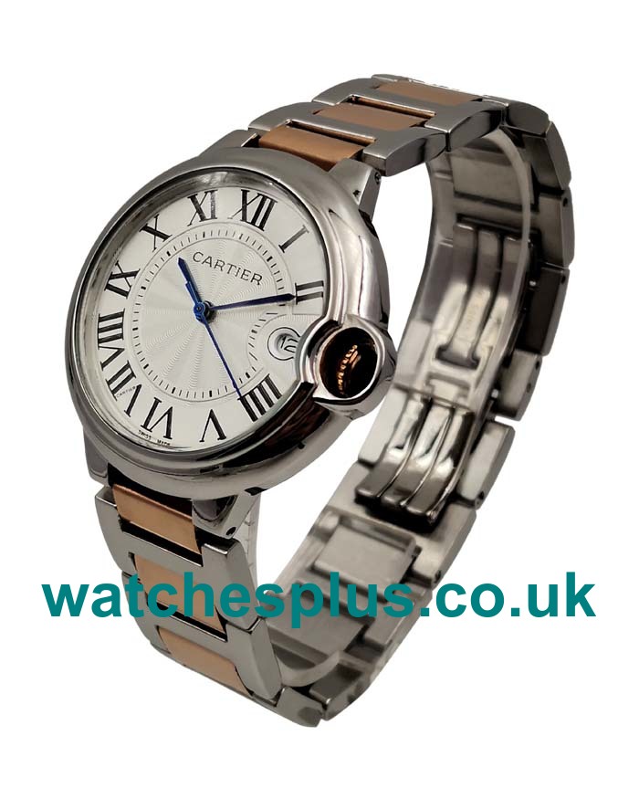 UK AAA Cartier Ballon Bleu W69009Z3 Replica Watches With Silver Dials For Sale