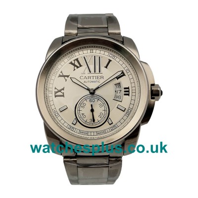 UK Swiss Made Replica Calibre De Cartier W7100015 With Silver Dials And Steel Cases For Men