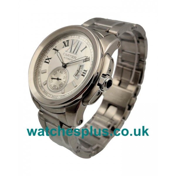 UK Swiss Made Replica Calibre De Cartier W7100015 With Silver Dials And Steel Cases For Men