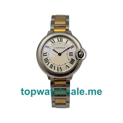 UK Best 1:1 Cartier Ballon Bleu W2BB0002 Replica Watches With Silver Dials For Sale