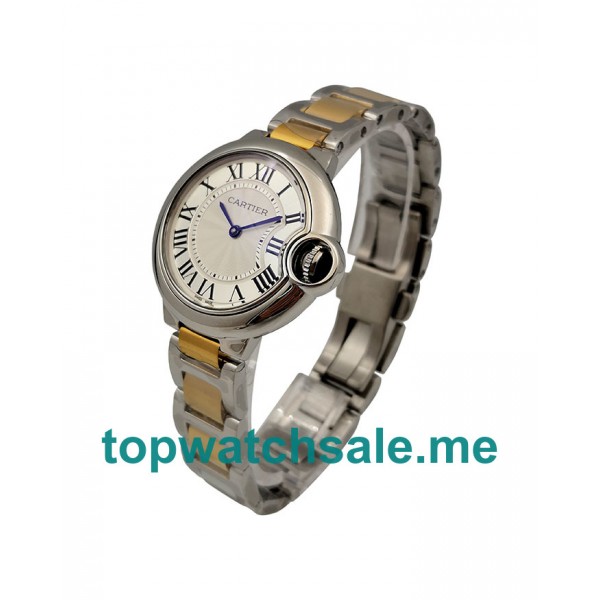 UK Best 1:1 Cartier Ballon Bleu W2BB0002 Replica Watches With Silver Dials For Sale