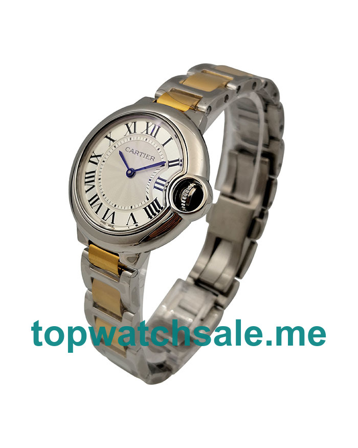 UK Best 1:1 Cartier Ballon Bleu W2BB0002 Replica Watches With Silver Dials For Sale