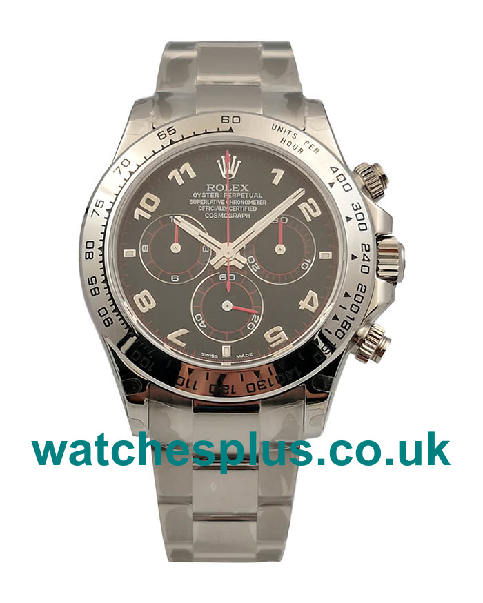 UK Best 1:1 Rolex Daytona 116509 Replica Watches With Black Dials For Sale
