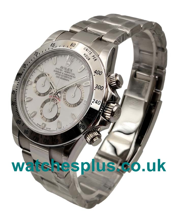 UK Swiss Made Rolex Daytona 116520 Replica Watches With White Dials Men Replica Watches