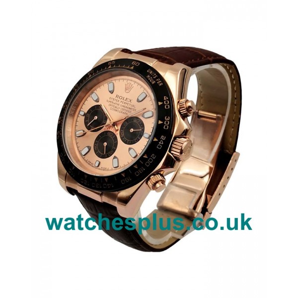 UK Swiss Luxury Rolex Daytona 116515 LN Replica Watches With Pink Dials And Rose Gold Cases For Sale