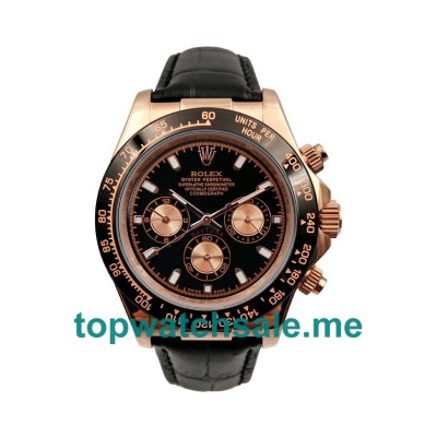 UK AAA Quality Replica Rolex Daytona 116515 LN With Black Dials And Rose Gold Cases For Men