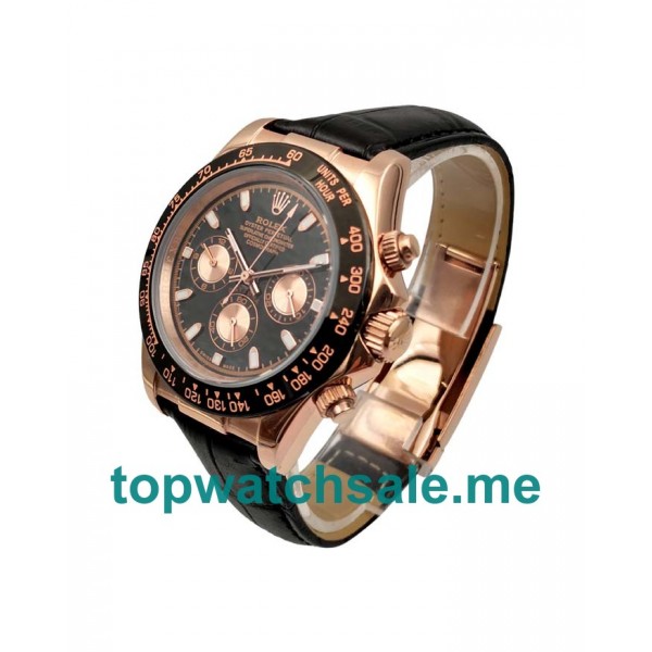 UK AAA Quality Replica Rolex Daytona 116515 LN With Black Dials And Rose Gold Cases For Men