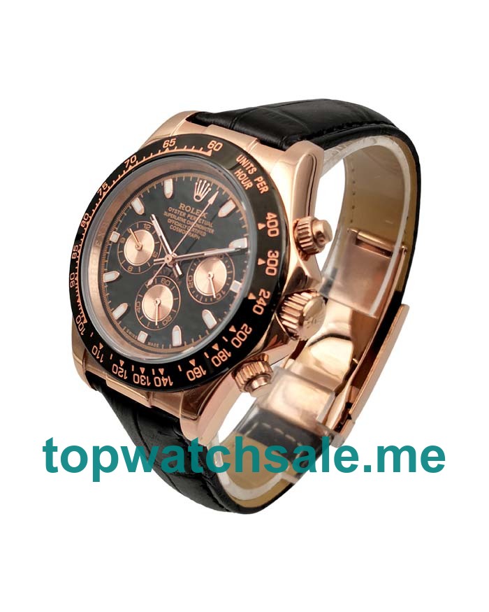 UK AAA Quality Replica Rolex Daytona 116515 LN With Black Dials And Rose Gold Cases For Men