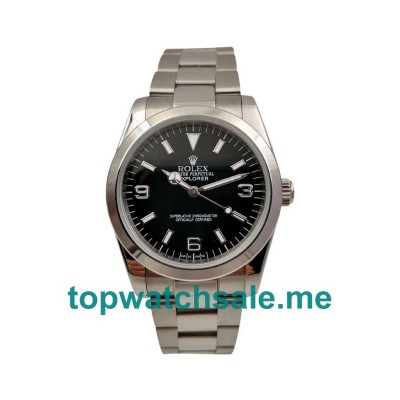 UK Best Quality Rolex Explorer 114270 Replica Watches With Black Dials For Men