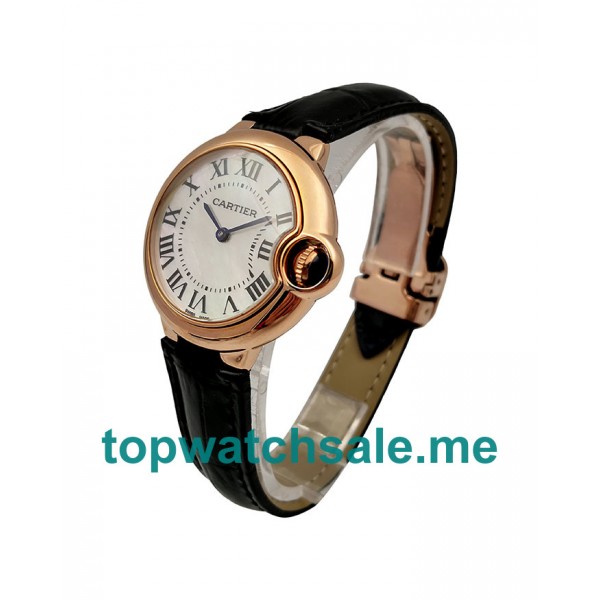 UK High Quality Cartier Ballon Bleu W6920097 Fake Watches With White Dials For Sale