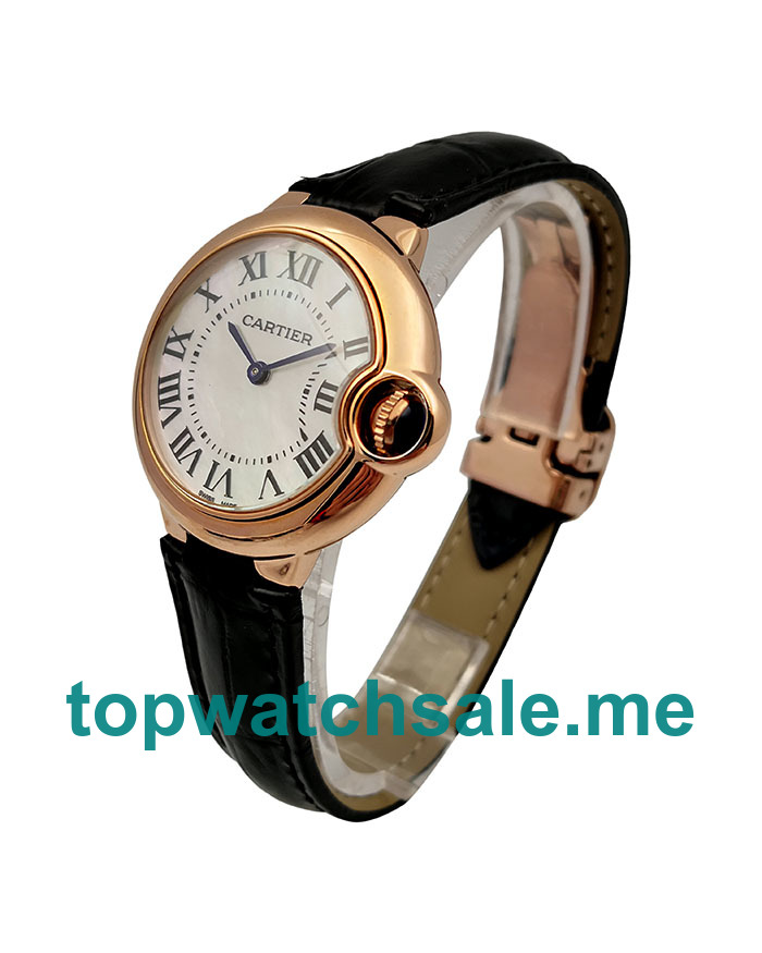 UK High Quality Cartier Ballon Bleu W6920097 Fake Watches With White Dials For Sale