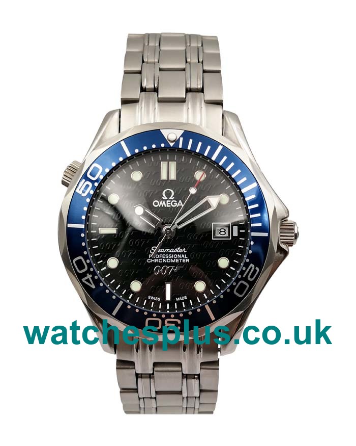 UK AAA Quality Omega Seamaster 2537.80.00 Replica Watches With Dark Blue Dials For Men