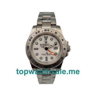 UK Best Quality Rolex Explorer II 216570 Replica Watches With White Dials For Men