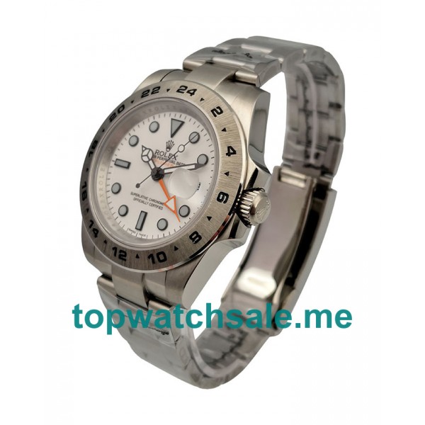 UK Best Quality Rolex Explorer II 216570 Replica Watches With White Dials For Men