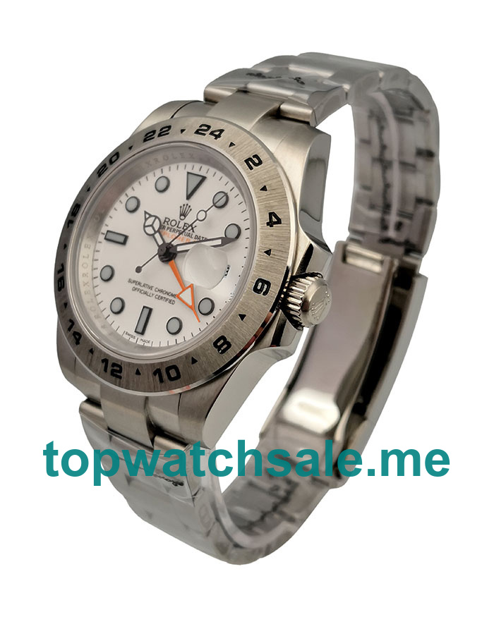 UK Best Quality Rolex Explorer II 216570 Replica Watches With White Dials For Men