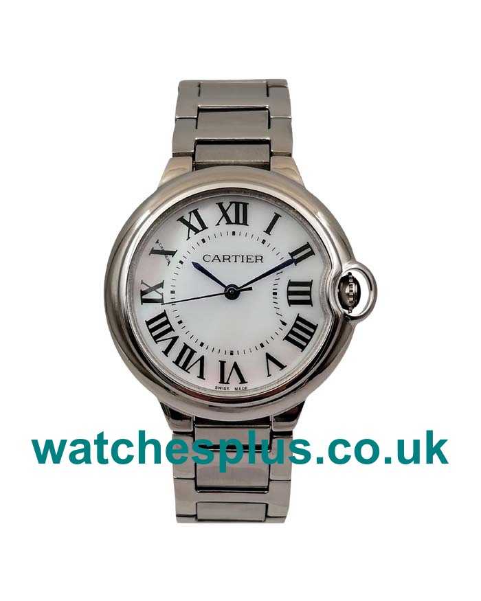Perfect 1:1 Cartier Ballon Bleu W6920046 Replica Watches With White Mother-Of-Pearl Dials For Sale