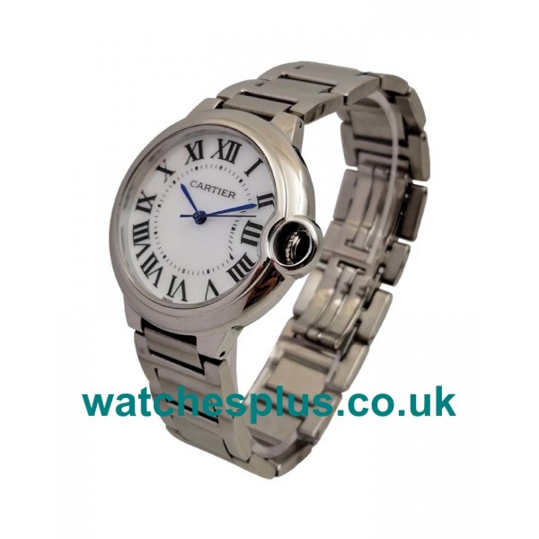 Perfect 1:1 Cartier Ballon Bleu W6920046 Replica Watches With White Mother-Of-Pearl Dials For Sale