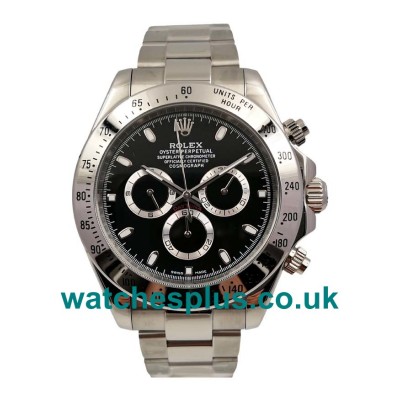 UK Best 1:1 Rolex Daytona 116520 Replica Watches With Black Dials For Sale