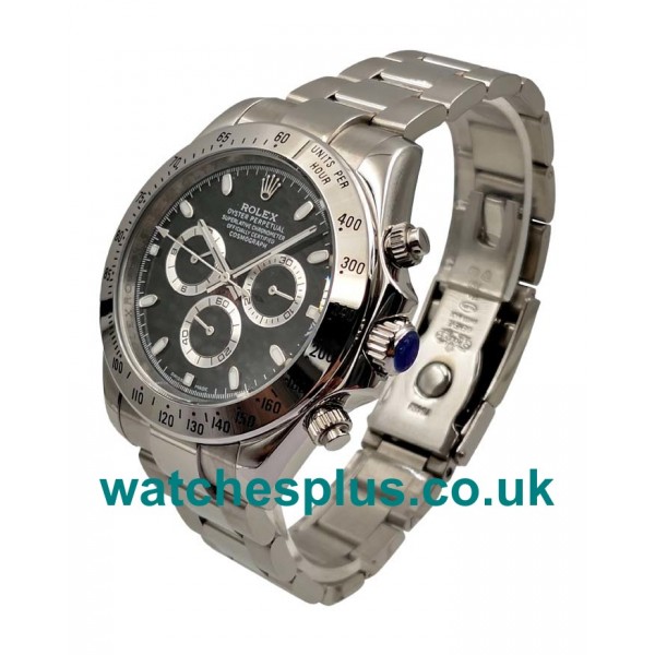 UK Best 1:1 Rolex Daytona 116520 Replica Watches With Black Dials For Sale