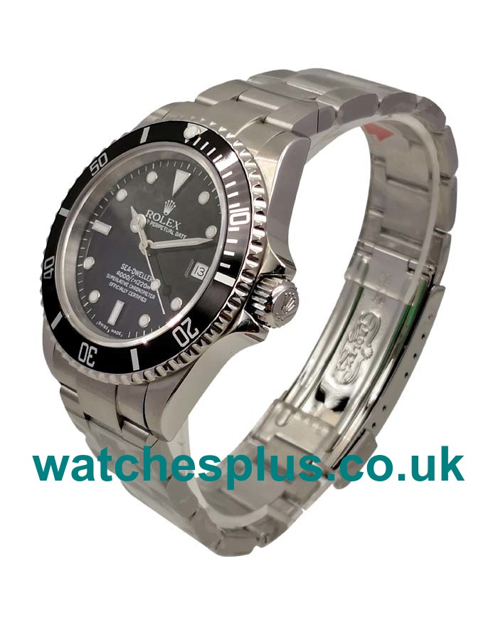 UK High End Rolex Sea-Dweller 116600 Replica Watches With Black Dials For Men