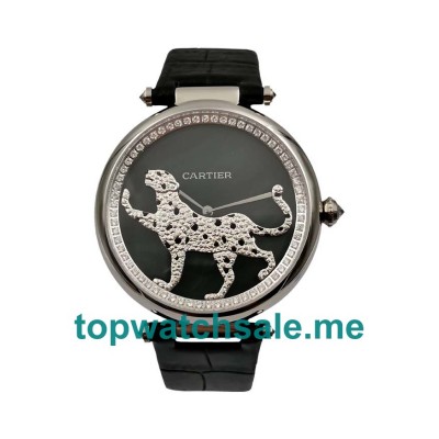 UK Luxury 42 MM Fake Cartier Promenade d’une Panthère HPI00690 With Black Dials