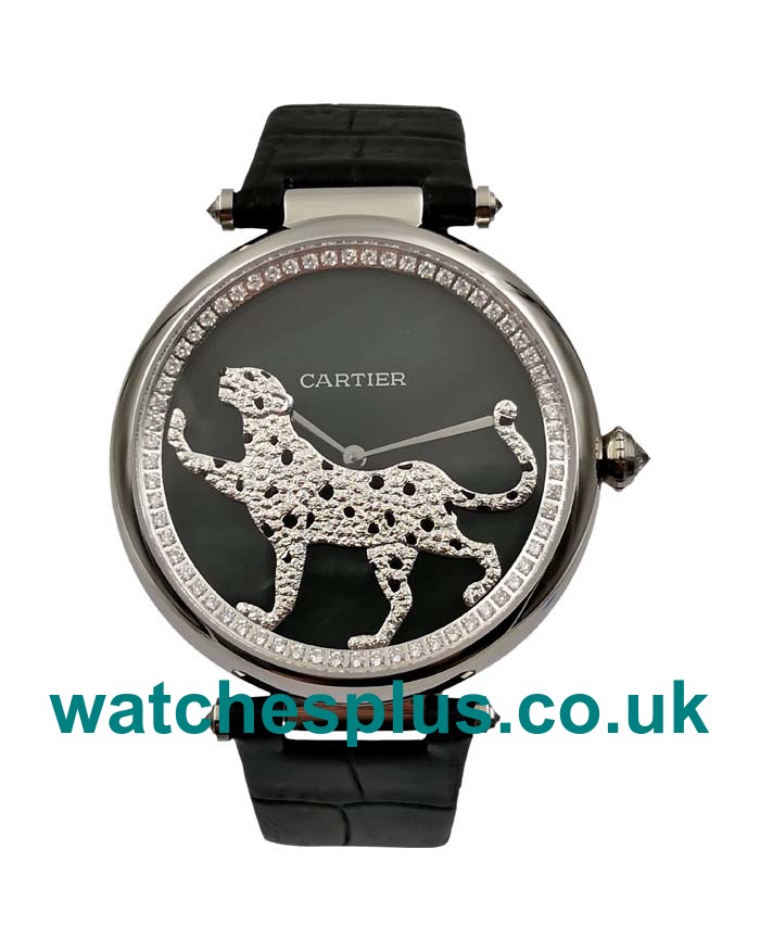UK Luxury 42 MM Fake Cartier Promenade d’une Panthère HPI00690 With Black Dials